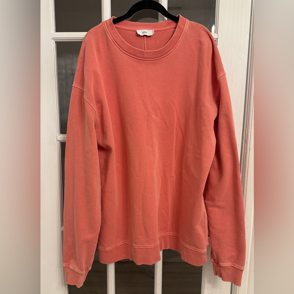 CLOSED Women's Salmon Pink Wide Sleeve Crewneck Sweatshirt Size L